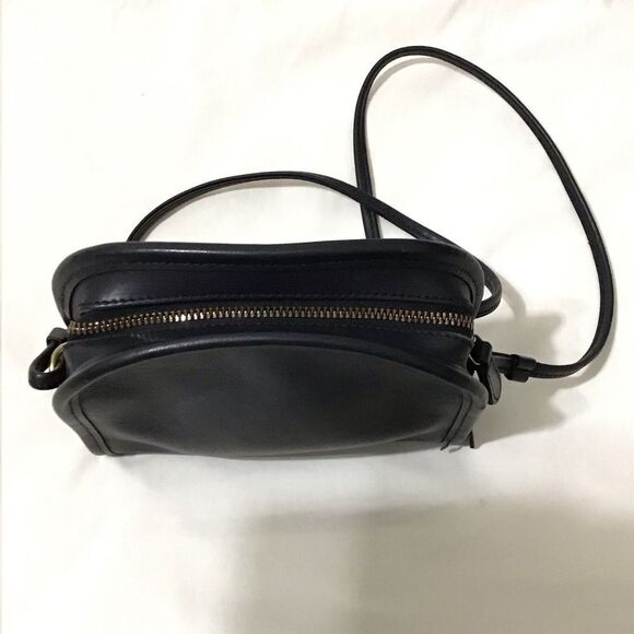 Vintage Black Coach Abbie 9017 Crossbody Zip Bag Leather Mini Crossbody Bag - Picture 7 of 14